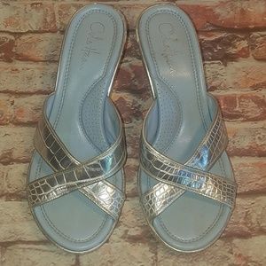 Cole Haan nike collab silver wedge heel shoes